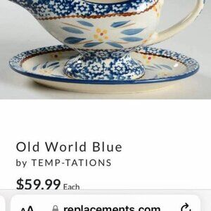 BRAND NEW Gravy Boat & Underplate in Old World Blue